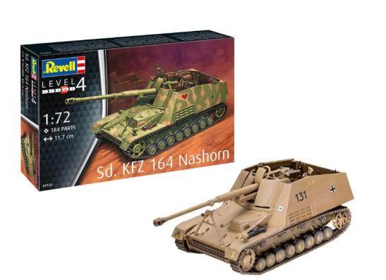 1:72 Sd. KFZ 164 Nashorn Revell Model Kit: 03358 - Cloud Nine Stores