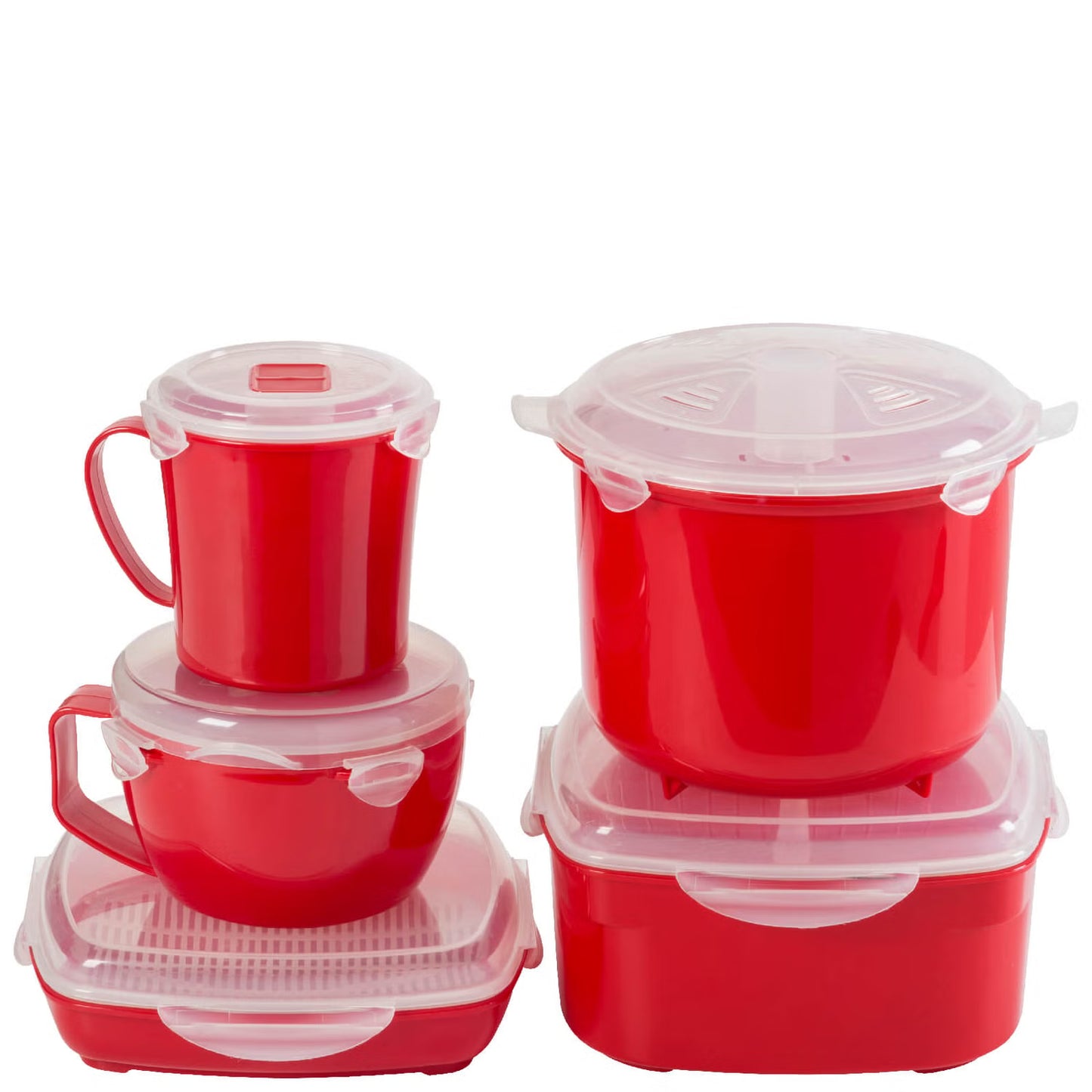 Tower Microwave 5 Piece Set - Red - Cloud Nine Stores