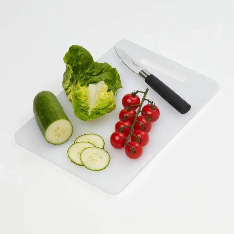 Chef Aid Poly Chopping Board, White, 15.5 x 25.5 x 0.9 cm - Cloud Nine Stores