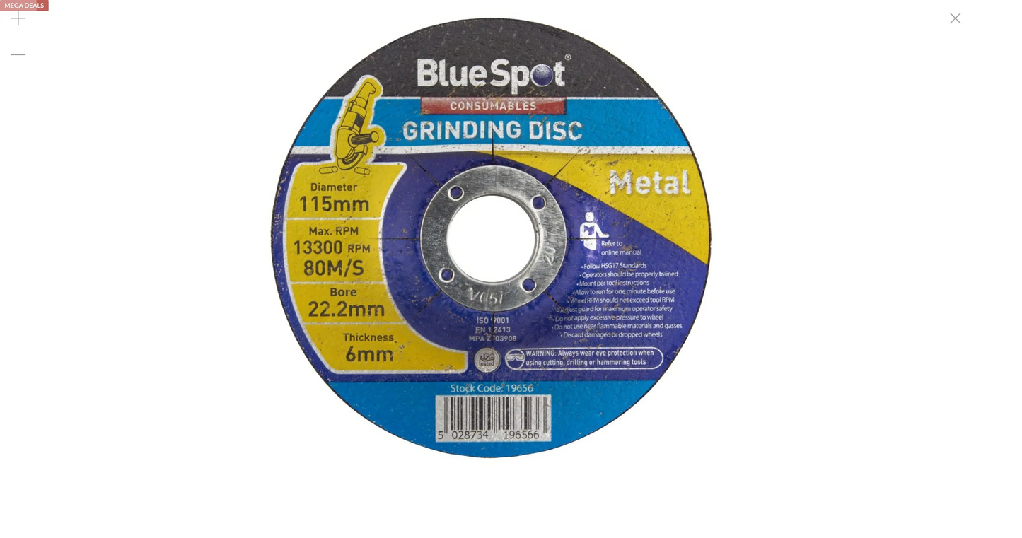 PACK OF 3 BLUE SPOT TOOLS 115MM (4.5") METAL GRINDING DISC - Cloud Nine Stores Cloud Nine Stores