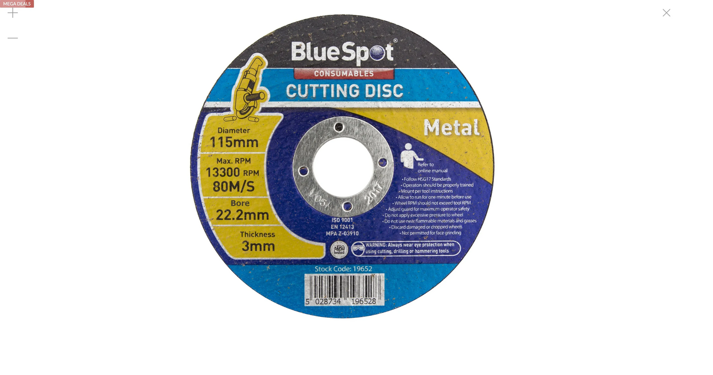 PACK OF 3 BLUE SPOT TOOLS 115MM (4.5") METAL CUTTING DISC - Cloud Nine Stores Cloud Nine Stores