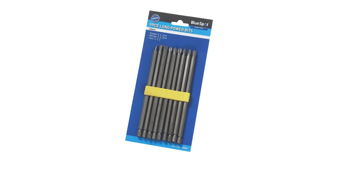 BLUE SPOT TOOLS 9 PCE 150MM EXTRA LONG POWER BIT SET - Cloud Nine Stores Cloud Nine Stores