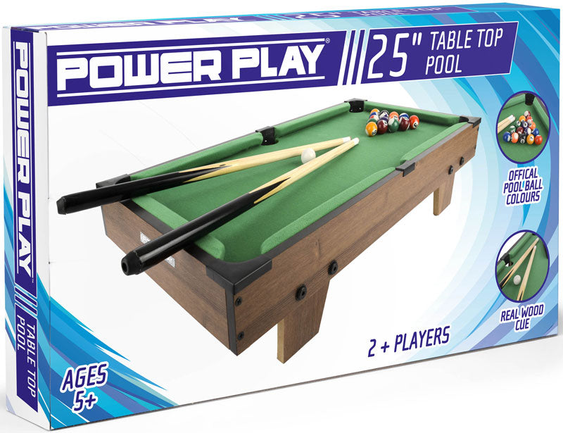 POWER PLAY 25 INCH POOL TABLE GAME
