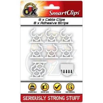 Strong as an Ox White Self Adhesive Clips & Strips, Pack of 8 - Cloud Nine Stores