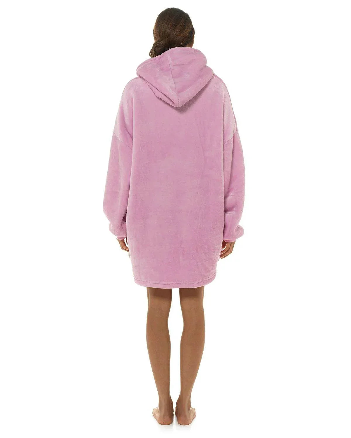 LADIES SHERPA LINED SNUGGLE HOODIE - Pink - Cloud Nine Stores