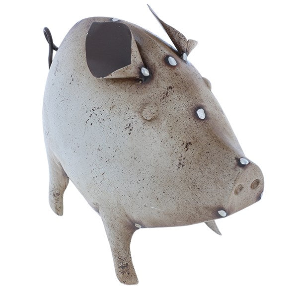 Shudehill Giftware Junkyard Pig Ornament - Grey, Taupe, Cream & Pink Cloud Nine Stores