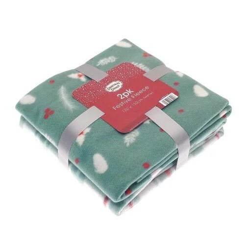 WINTER FOLIAGE DESIGN SET OF 2 FESTIVE THROWS - Cloud Nine Stores