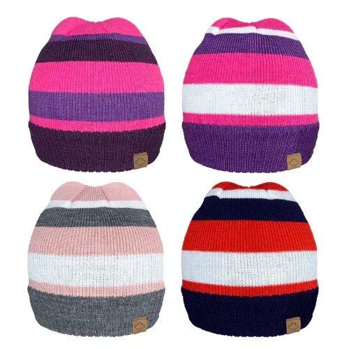 Kids R40 Soft Fleece Lined Striped Beanie Hat - Cloud Nine Stores Cloud Nine Stores