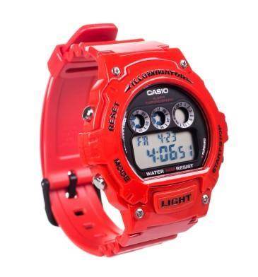 Casio Mens Fashion Sports Digital waterproof Digital Black Face Red Resin Strap Watch - Cloud Nine Stores