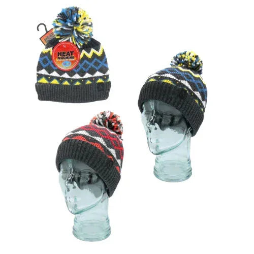 Childrens Heat Machine Nordic Print Bobble Hats - Cloud Nine Stores Cloud Nine Stores