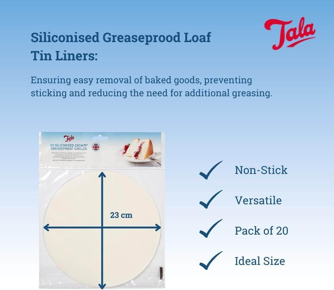 Tala Siliconised Greaseproof Circles, Paper, 23cm, White - Cloud Nine Stores