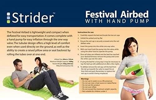 Strider Lightweight Festival Airbed Outdoor Airbed with Pump - Cloud Nine Stores
