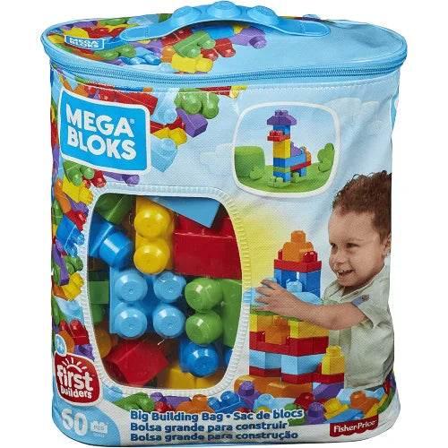 Mega Bloks First Builders Big Building Bag (Blue) - 60 Pieces - Cloud Nine Stores