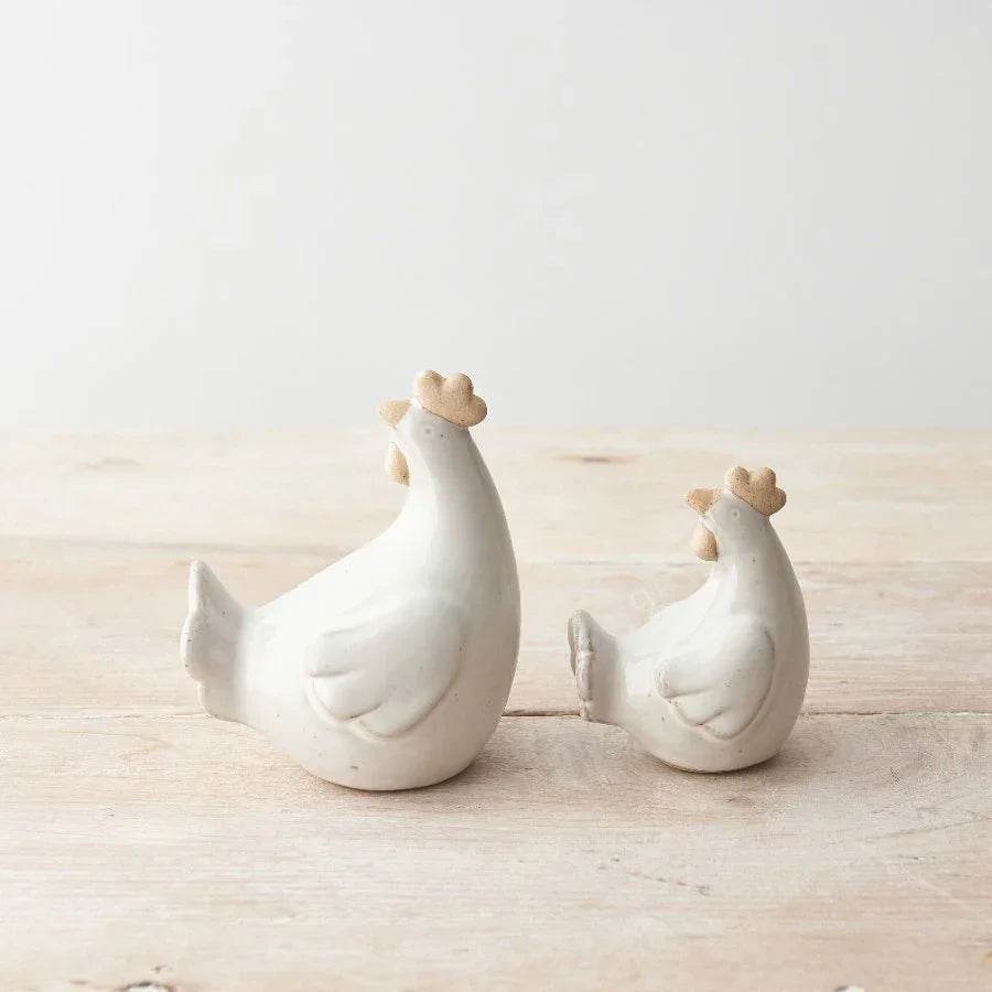 Natural Chicken Ornament, 8cm - Cloud Nine Stores