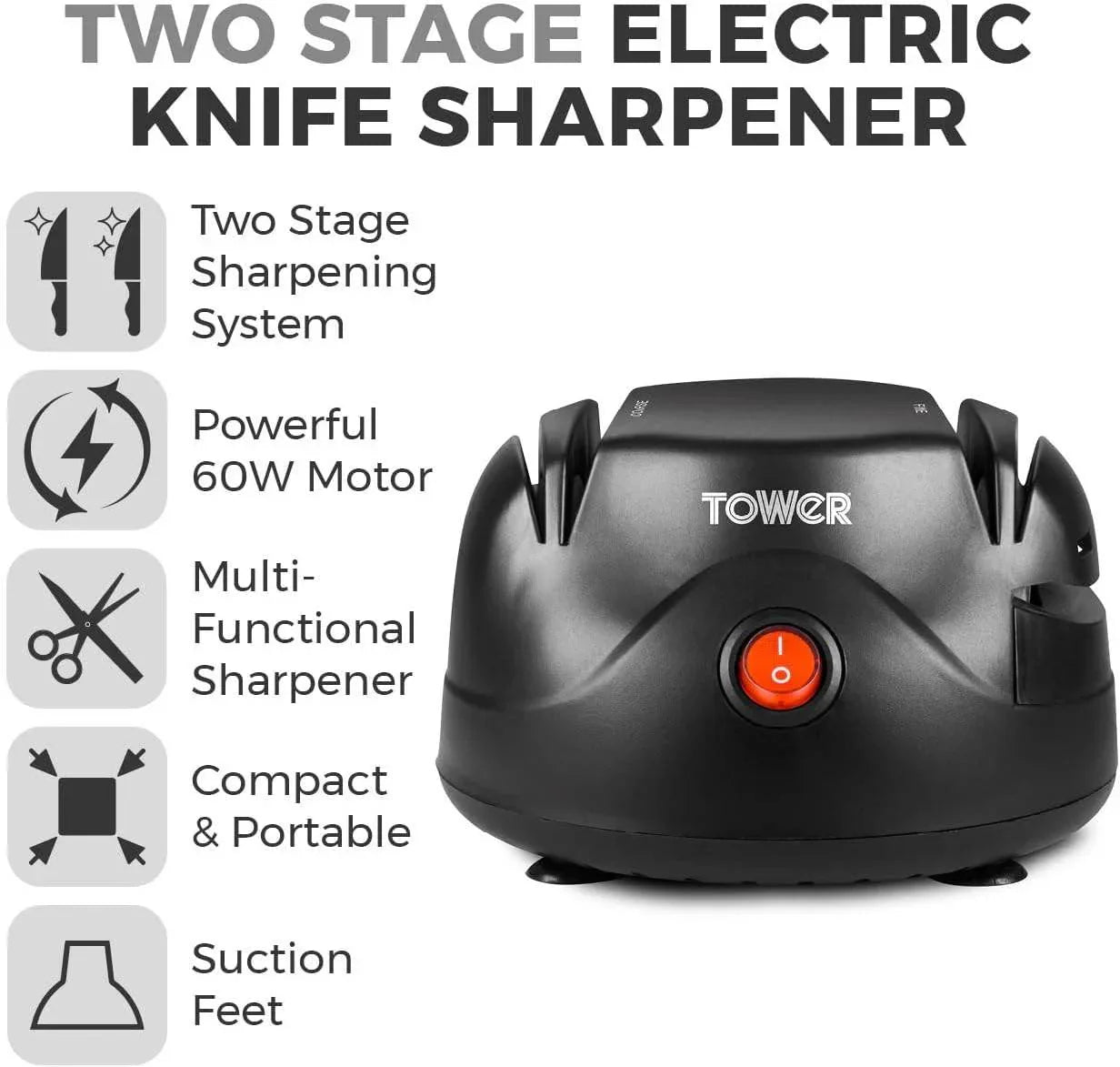 Tower T19029 Knife & Scissor Sharpener - Cloud Nine Stores