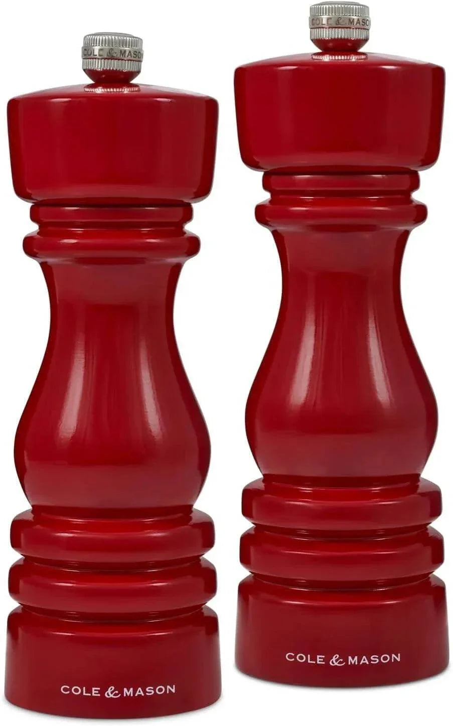 Cole & Mason H233101 London Red Gloss Salt and Pepper Mill Set, Precision+ Carbo - Cloud Nine Stores