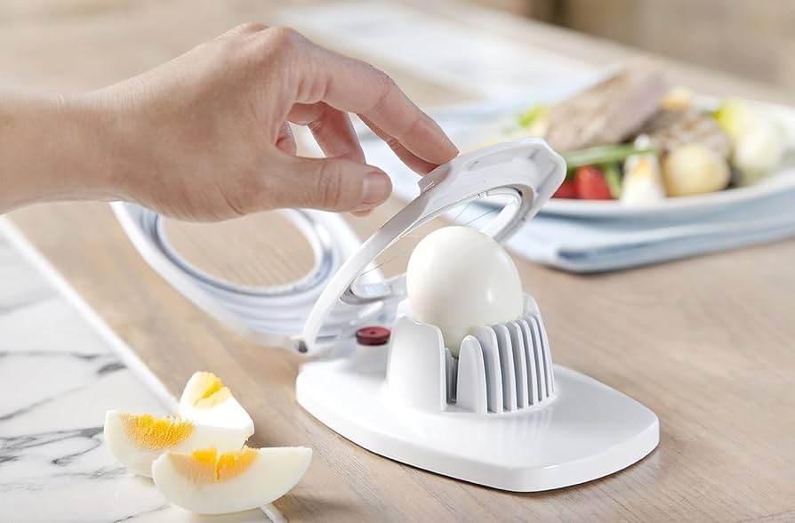 Zyliss Egg Cutter - Non Slip, Egg Slicer and Wedger with Built in Shell Piercer - Cloud Nine Stores