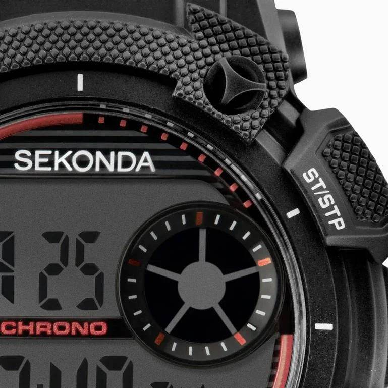Sekonda Mens Digital Black Rubber Strap Watch - Cloud Nine Stores