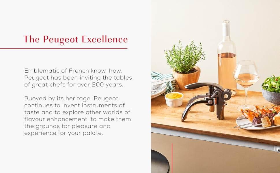 PEUGEOT - Baltaz Dark - Lever Corkscrew + Capsule Cutter - for All Types of Corks - Cloud Nine Stores