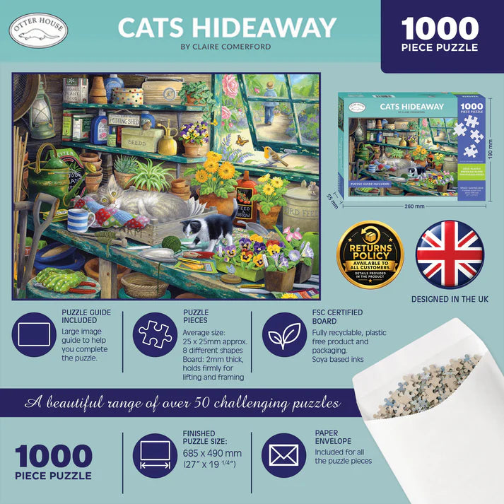 Cats Hideaway 1000 Piece Jigsaw Puzzle Cloud Nine Stores