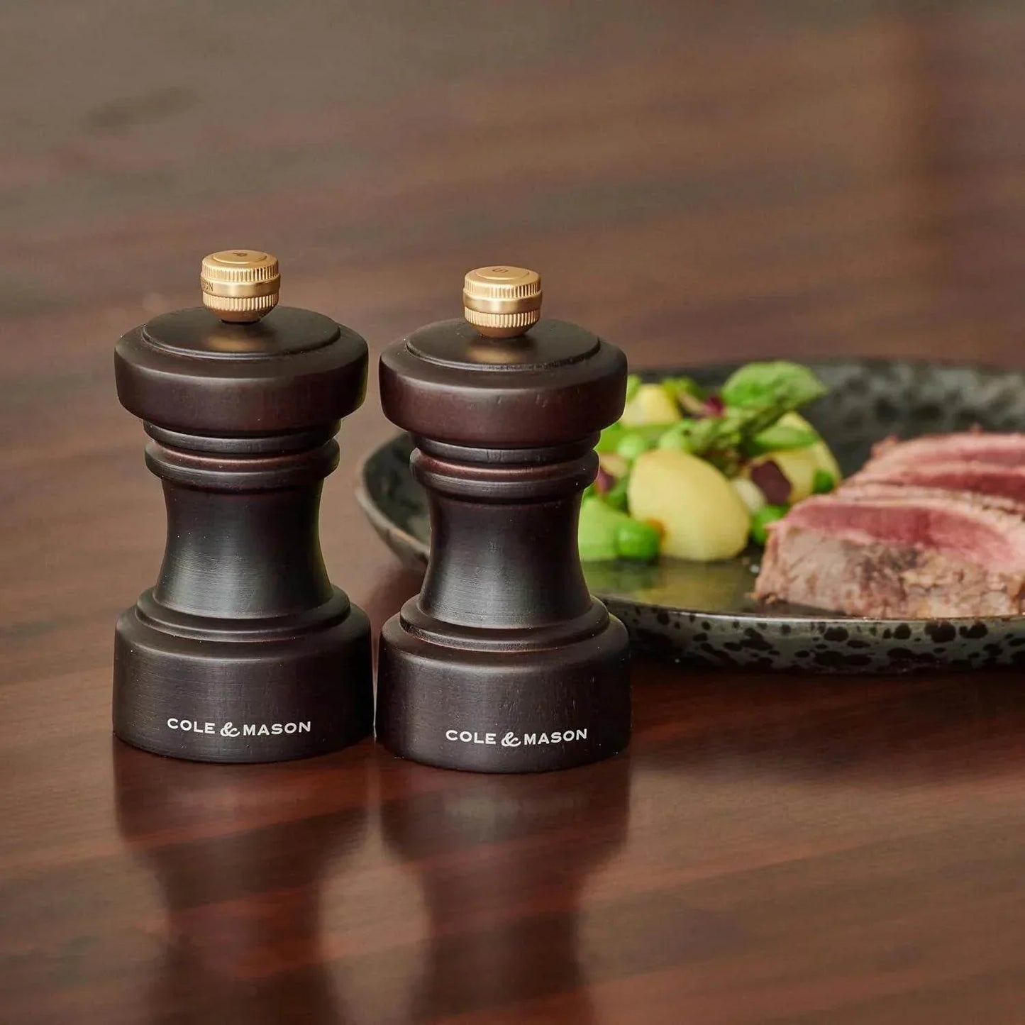 Cole & Mason H233056 Hoxton Chocolate Wood Salt and Pepper Mill Set - Cloud Nine Stores