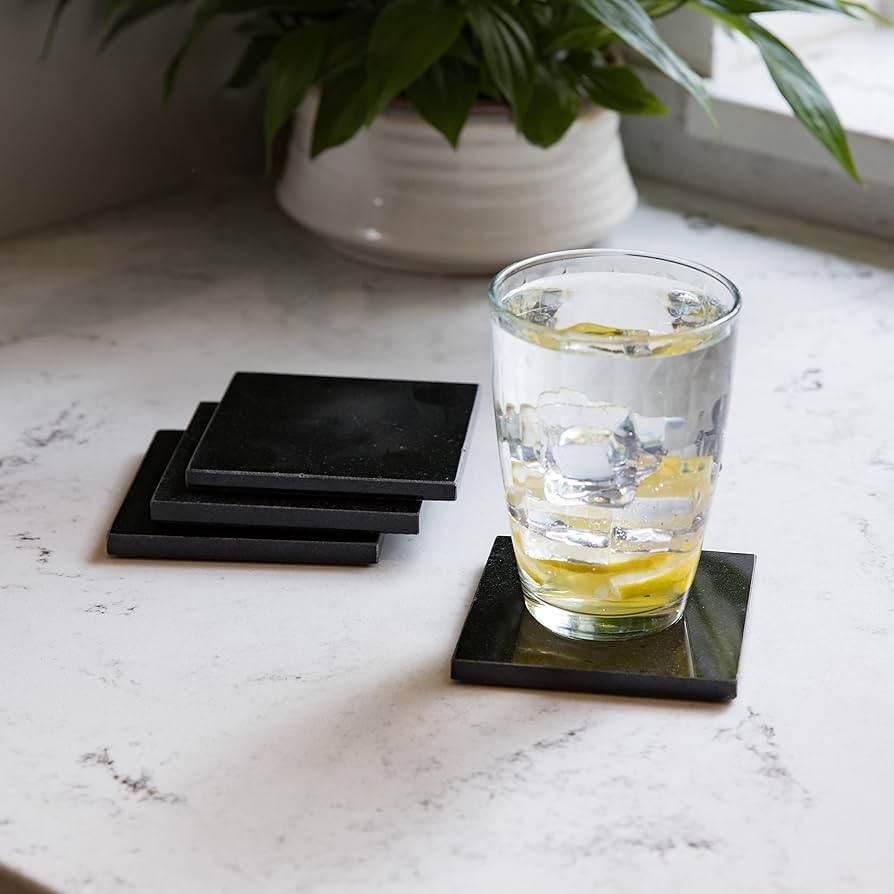 Natural Life Granite Coasters 4 Square 10x10cm - Cloud Nine Stores