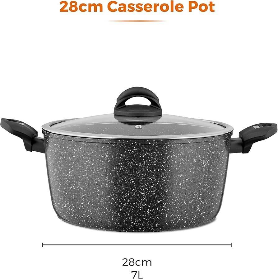 Tower 28cm Cerastone Forged Aluminium Casserole Pot - Cloud Nine Stores