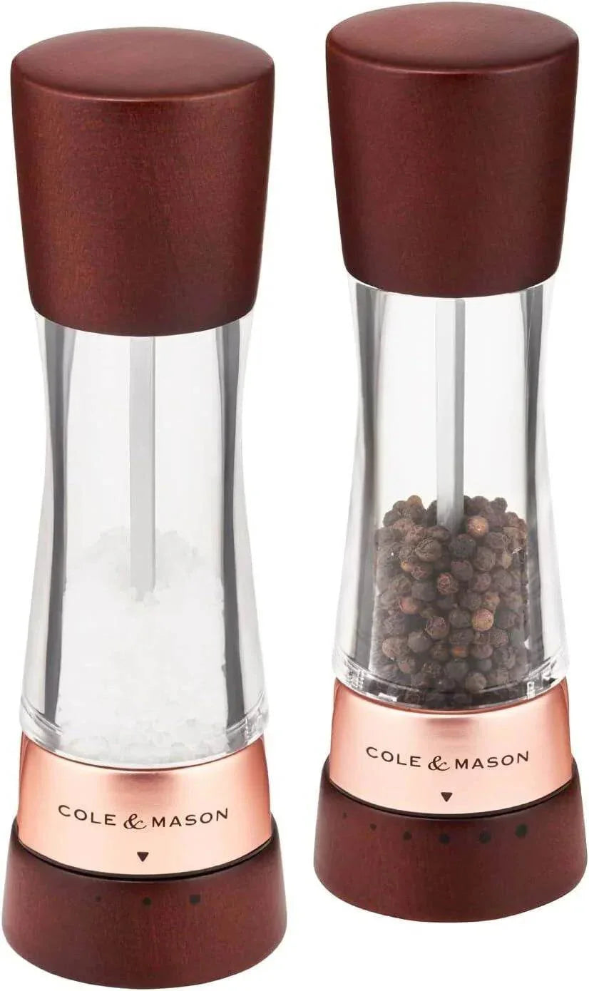 Cole & Mason Derwent Chestnut Rose Gold Salt and Pepper Mills, Gourmet Precision - Cloud Nine Stores