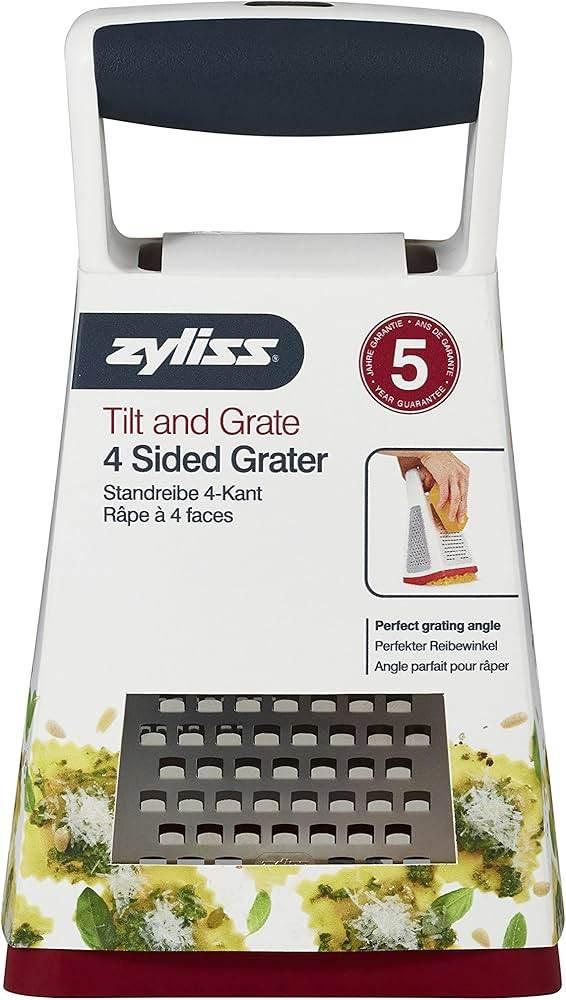 Zyliss E900026U Tilt n Grate Box Cheese Grater, Plastic, White - Cloud Nine Stores
