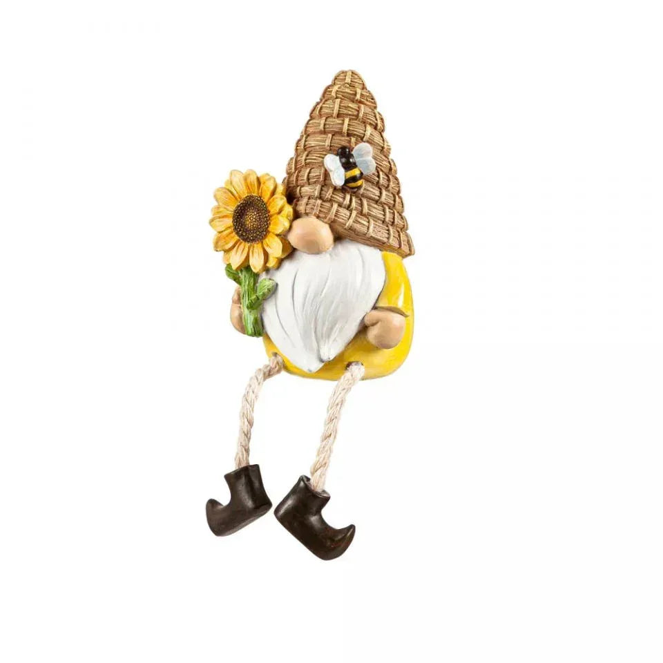 Gnome with Sunflower and Dangling Legs - Cloud Nine Stores