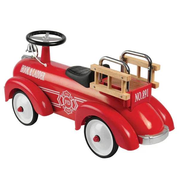 Vintage Hook & Ladder Fire Ladder Truck No.891 Chief Metal Ride On By Schylling - Cloud Nine Stores