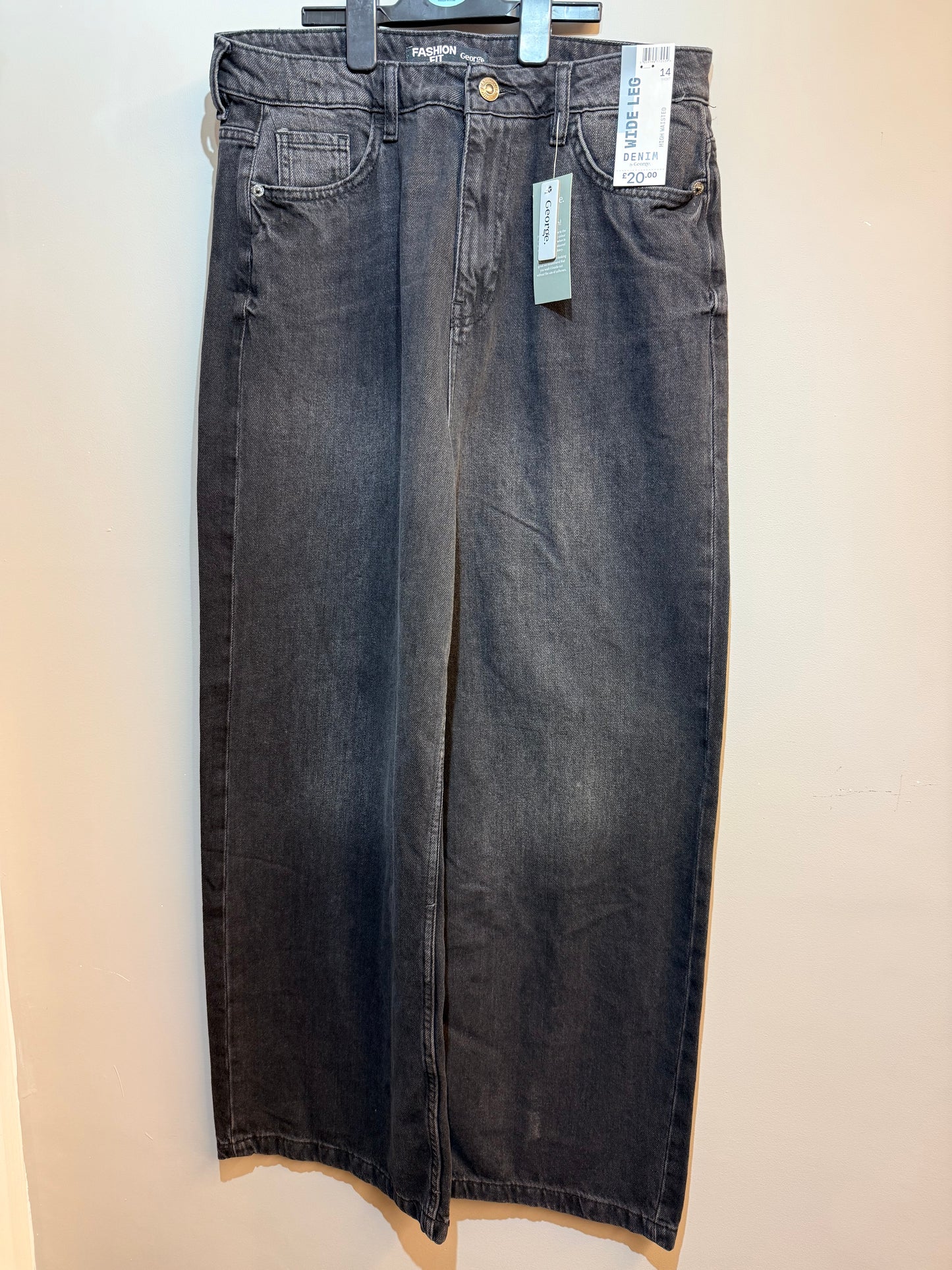 Ladies George Wide Leg Black Jeans Cloud Nine Stores