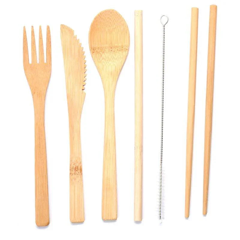 London Tour 100% Natural Bamboo Cutlery 6 Piece Set - Cloud Nine Stores