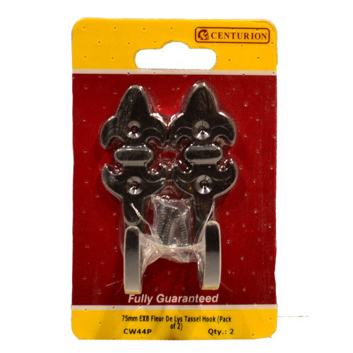 75mm EXB Fleur De Lys Tassel Hook (Pack of 2) Cloud Nine Stores