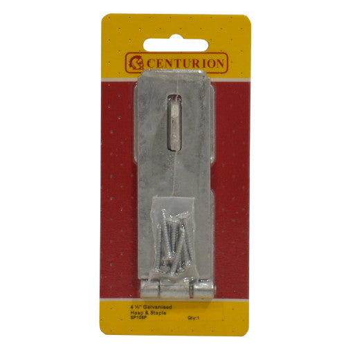 CENTURION Safety Hasp and Staples, Zinc Plated, 115mm Cloud Nine Stores