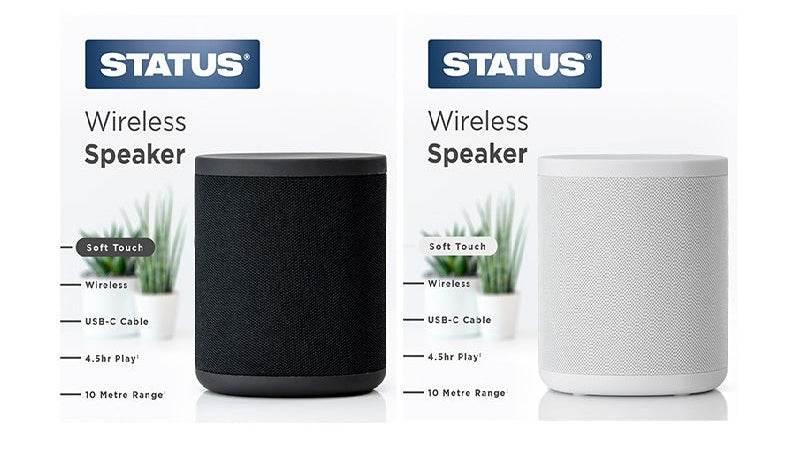 Status Wireless Bluetooth Speaker- Black/White - Cloud Nine Stores