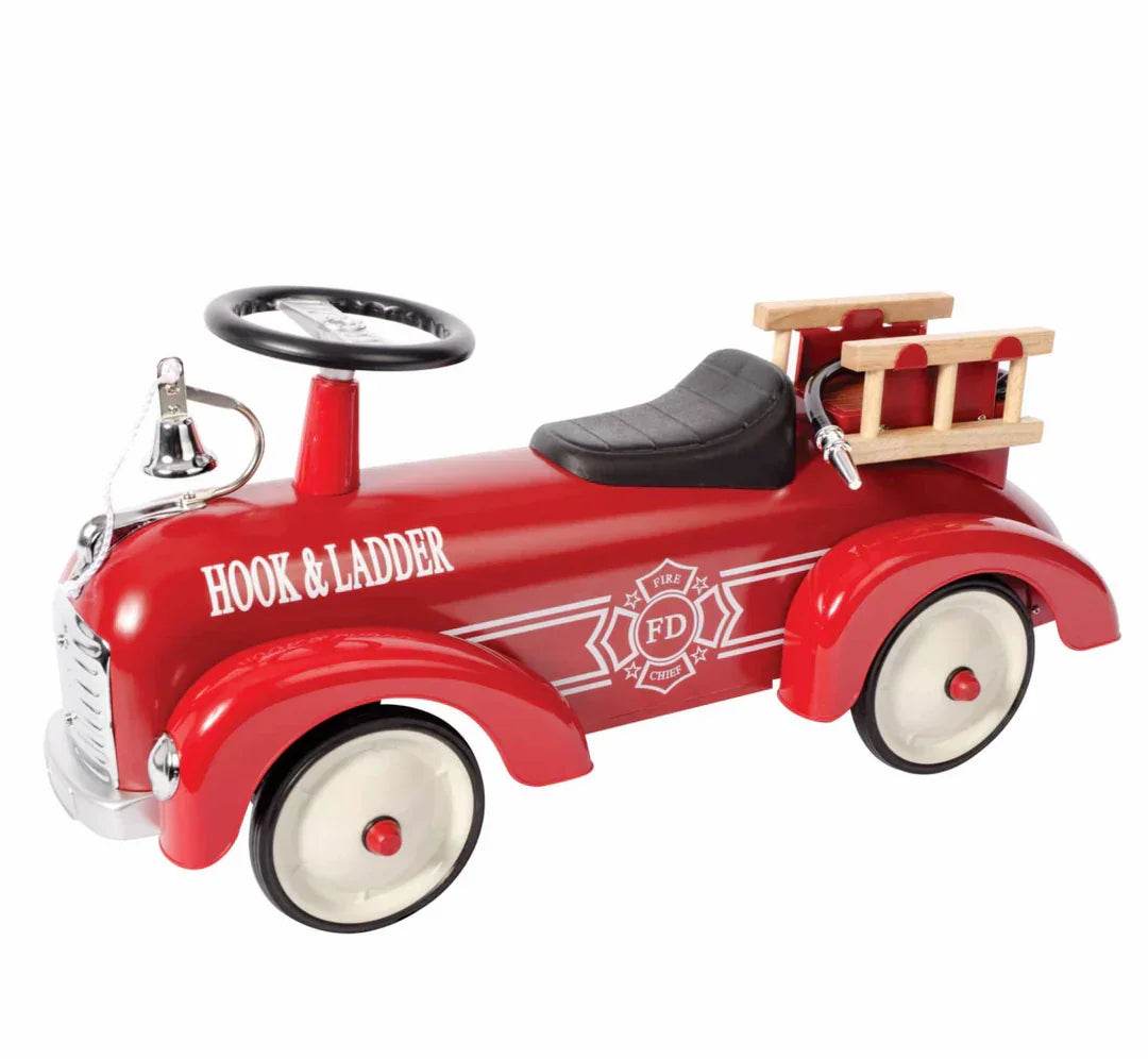 Vintage Hook & Ladder Fire Ladder Truck No.891 Chief Metal Ride On By Schylling - Cloud Nine Stores