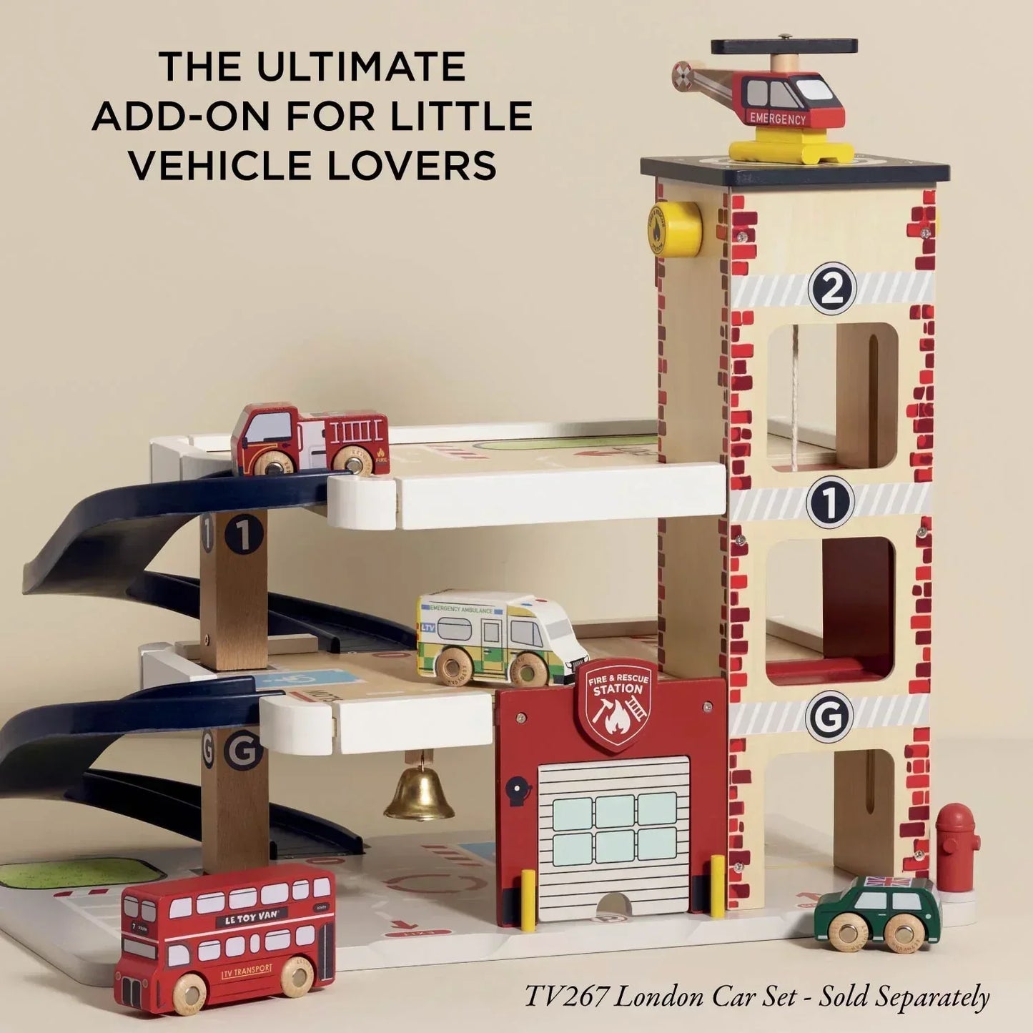 Le Toy Van - Fire & Rescue Wooden Garage - Cloud Nine Stores Cloud Nine Stores