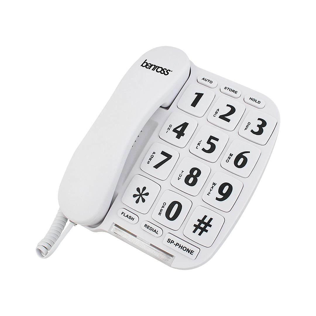 Benross Big Button Landline Telephone - White - Cloud Nine Stores