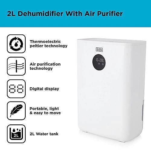Black & Decker BXEH60002GB 2L Dehumidifier & Air Purifier - Cloud Nine Stores