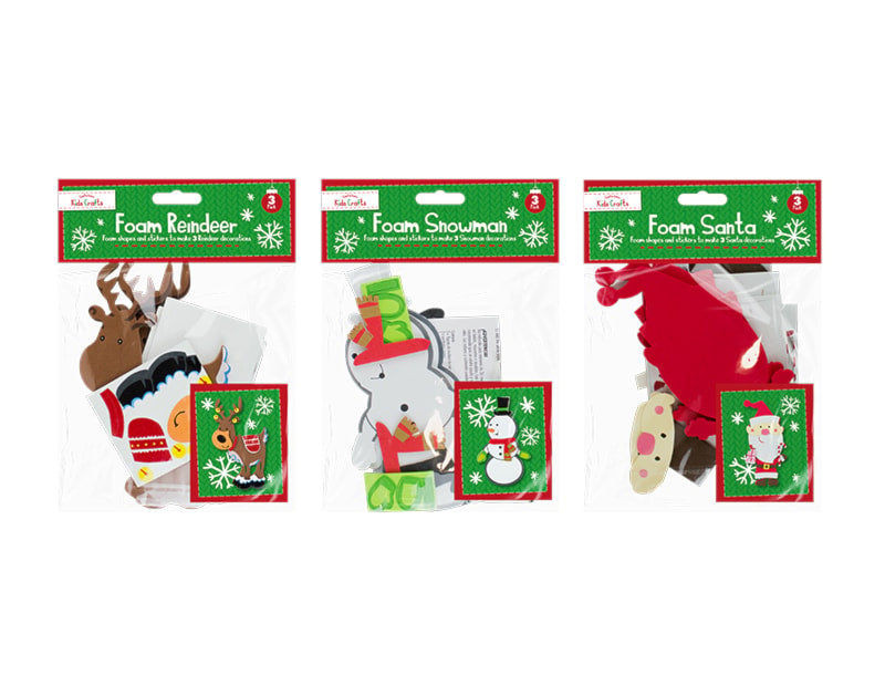 Christmas Foam Craft Character - 3 Pack - Cloud Nine Stores