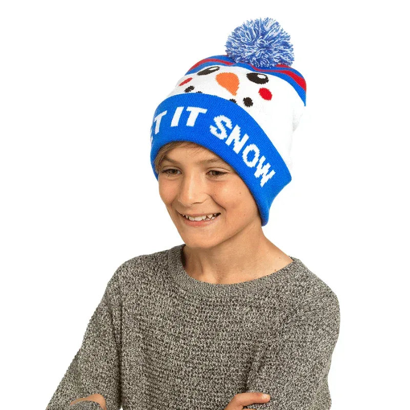 Kids Christmas Bobble Hat Let It Snow - Cloud Nine Stores Cloud Nine Stores