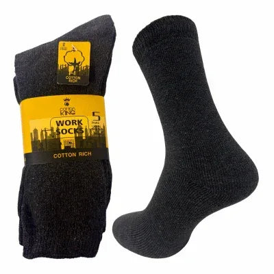 5 Pack Cotton Rich Work Socks - Cloud Nine Stores Cloud Nine Stores