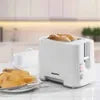 Daewoo 2 Slice White Plastic Toaster With Chrome Band