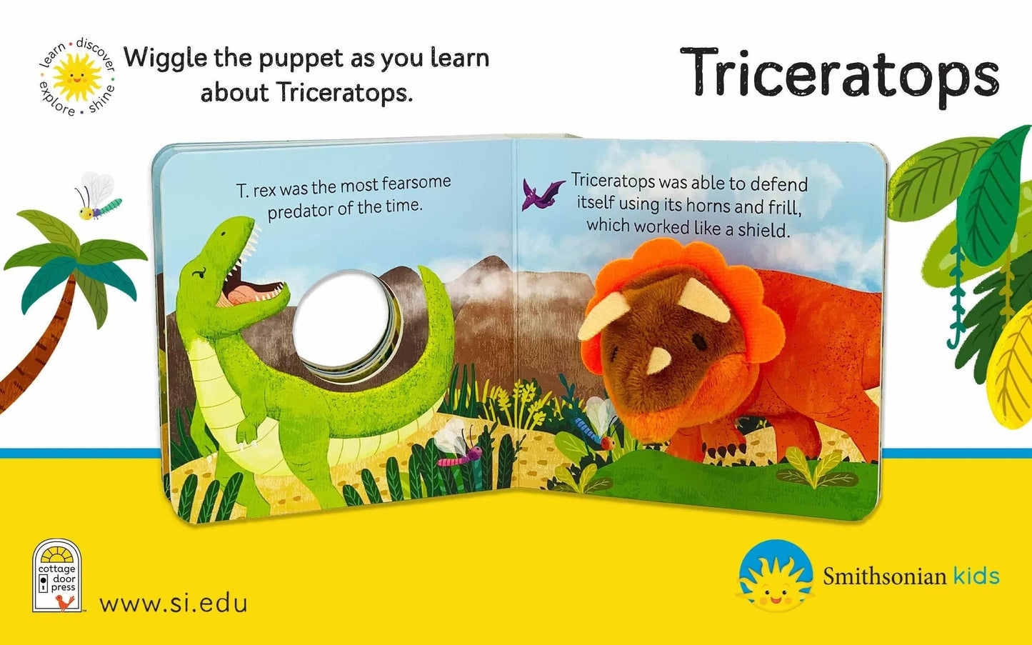Finger Puppet Book - Triceratops - Cloud Nine Stores