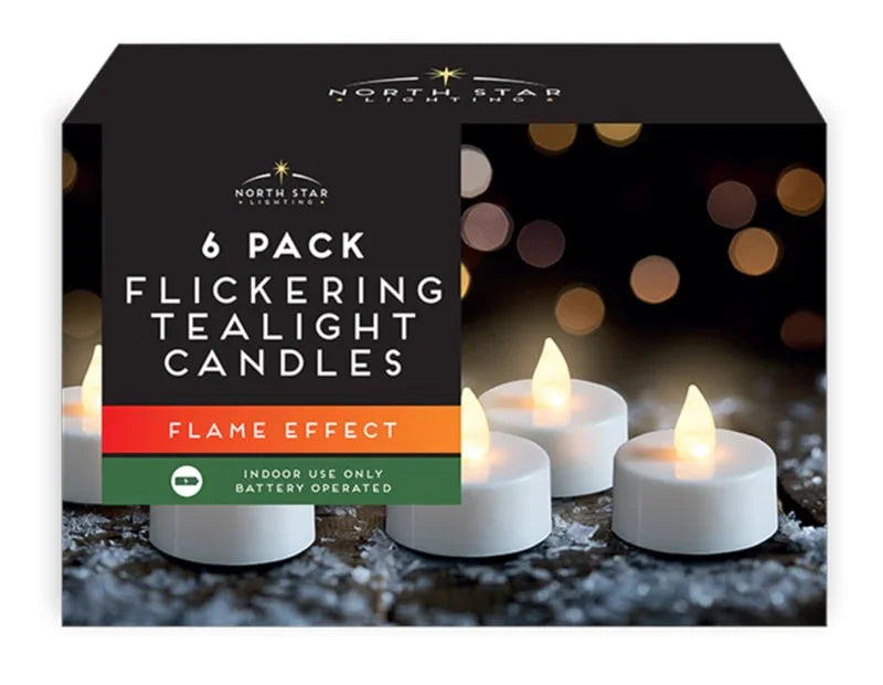 LED White Flickering Tea Lights 6pk - Cloud Nine Stores
