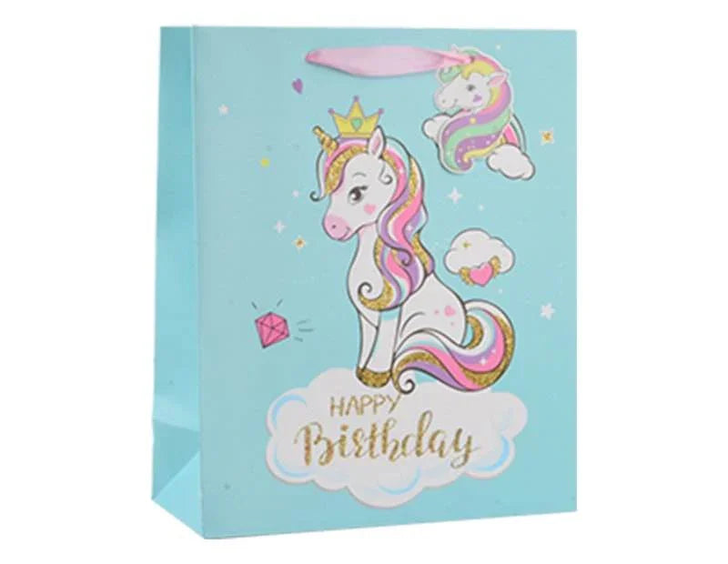 Childrens Glitter Large Gift Bag 30x42x12cm - Cloud Nine Stores