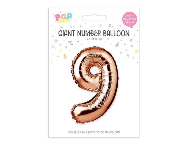 Rose Gold Foil Number Balloon 65cm - Cloud Nine Stores Cloud Nine Stores