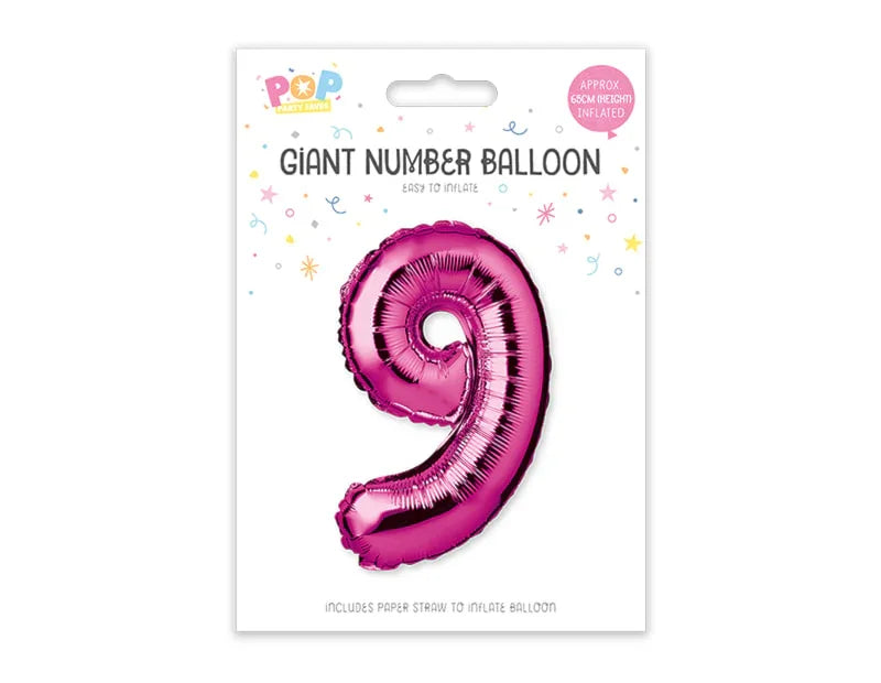 Pink Foil Number Balloon 65cm - Cloud Nine Stores