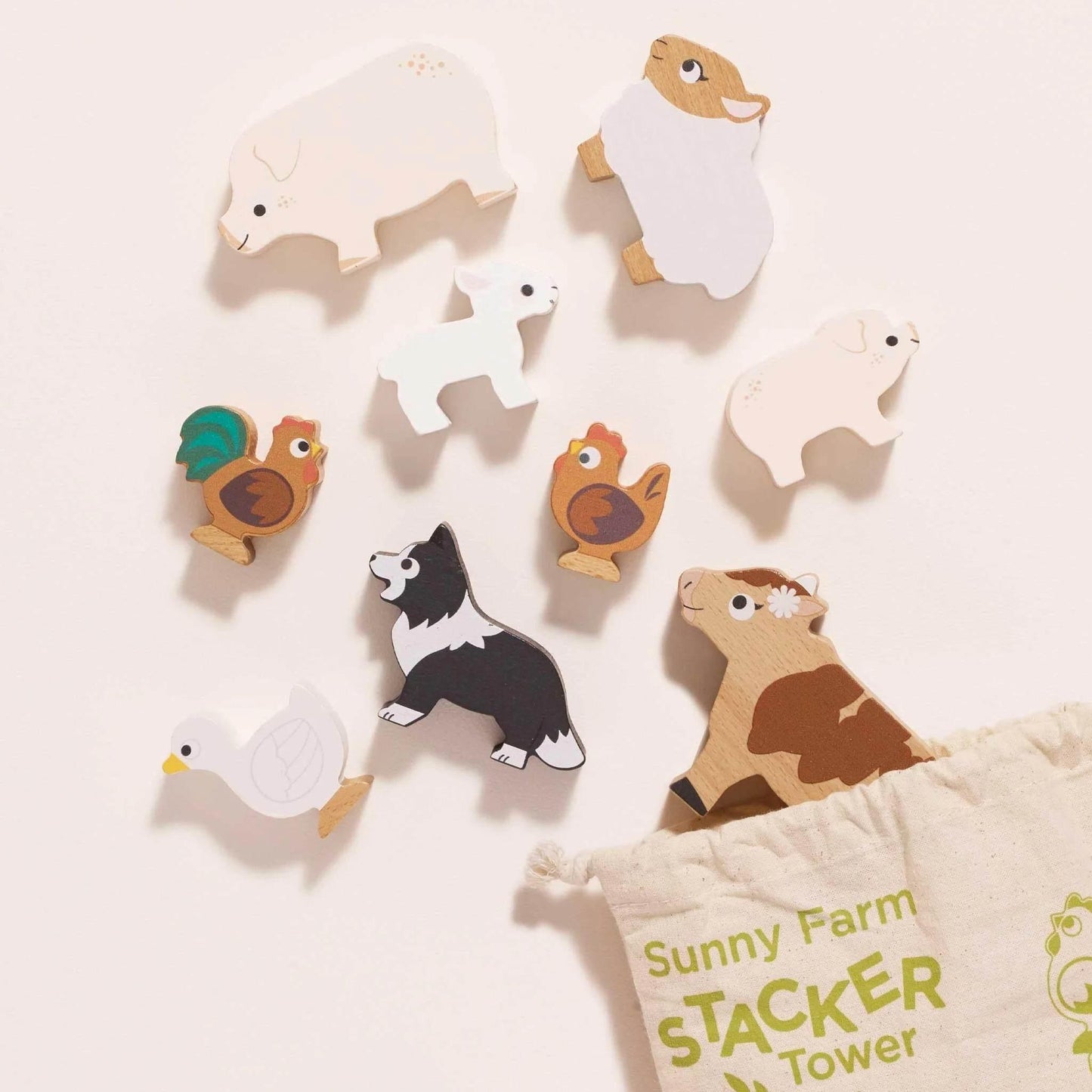 Farmyard Stacking Animals & Bag - Le Toy Van - Cloud Nine Stores